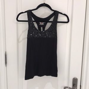 Black Tank Top with Sequins